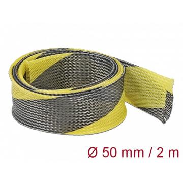 Manicotto intrecciato estensibile da 2 m x 50 mm nero-giallo