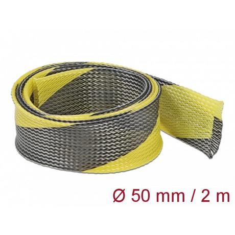 DeLock  Manchon tressé étirable 2 m x 50 mm noir-jaune 