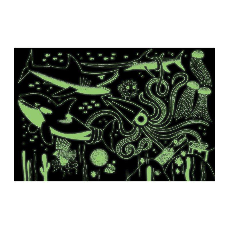 mudpuppy  Glow in Dark Puzzle, Raubtiere im Ozean 100 pcs, Mudpuppy 