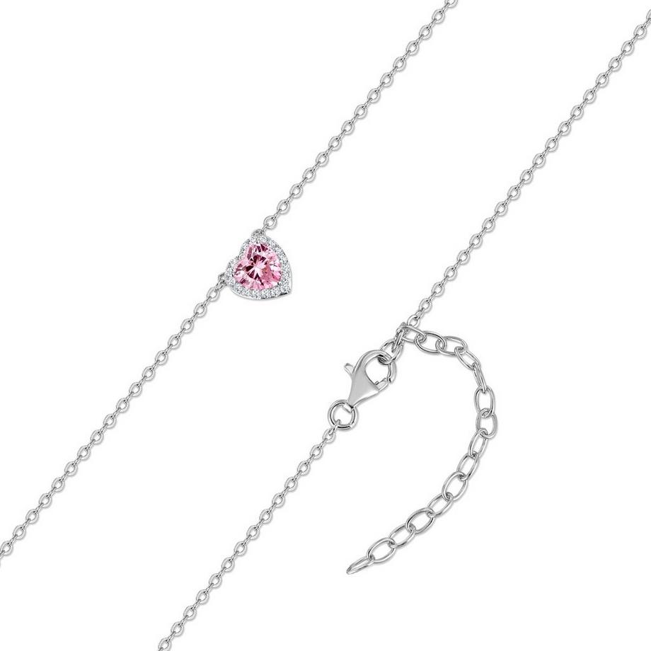 Glanzstücke München  Kette mit Anhänger Sterling Silber Zirkonia rosa 