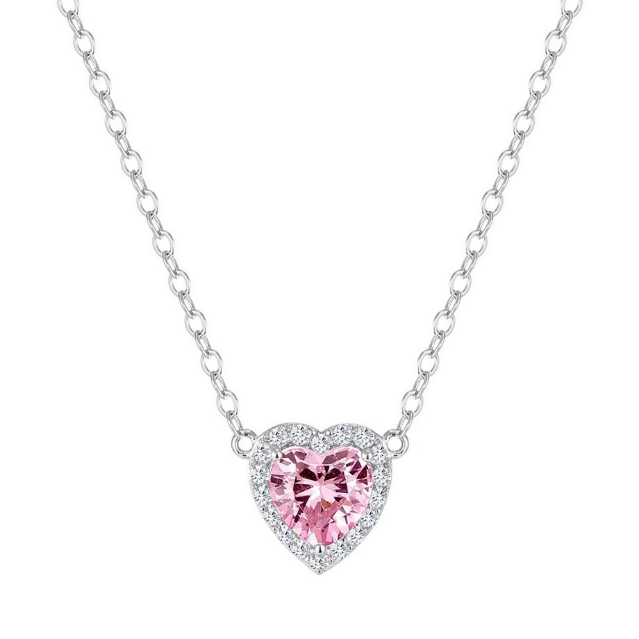 Kette mit Anhänger Sterling Silber Zirkonia rosa