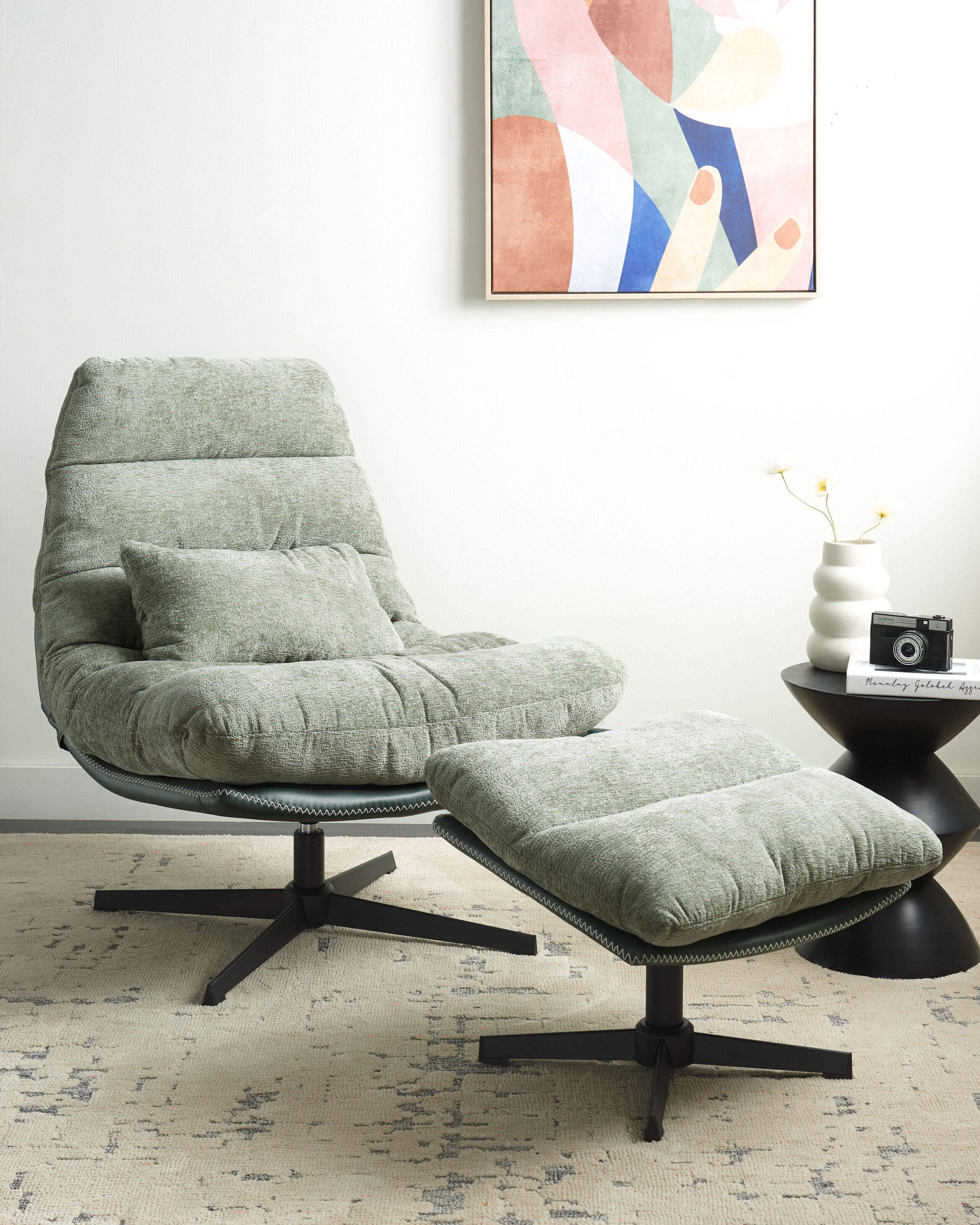 Beliani Fauteuil en Tissu chenille Glamour TOVIK  