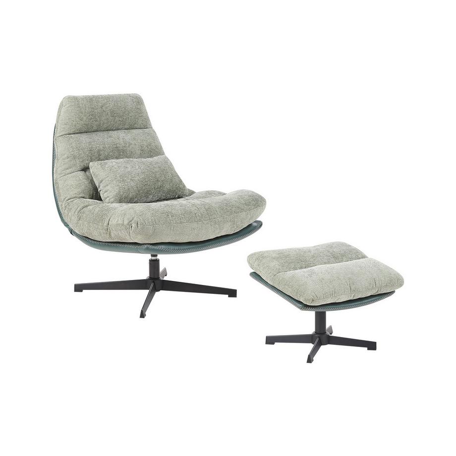 Beliani Fauteuil pivotant en Tissu chenille Glamour TOVIK  