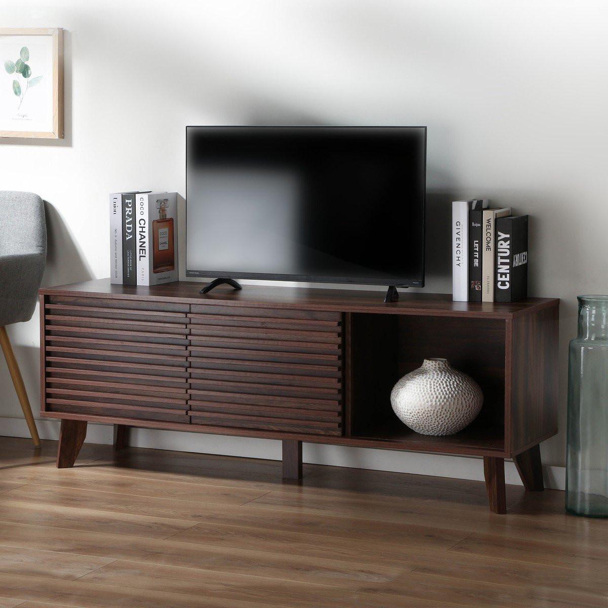 Calicosy TV-Möbel mit Fronten in laminiertem Holz-Effekt L140 cm - FRIBOURG  