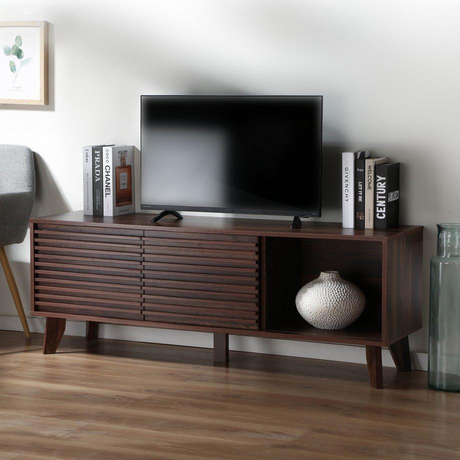 Calicosy TV-Möbel mit Fronten in laminiertem Holz-Effekt L140 cm - FRIBOURG  