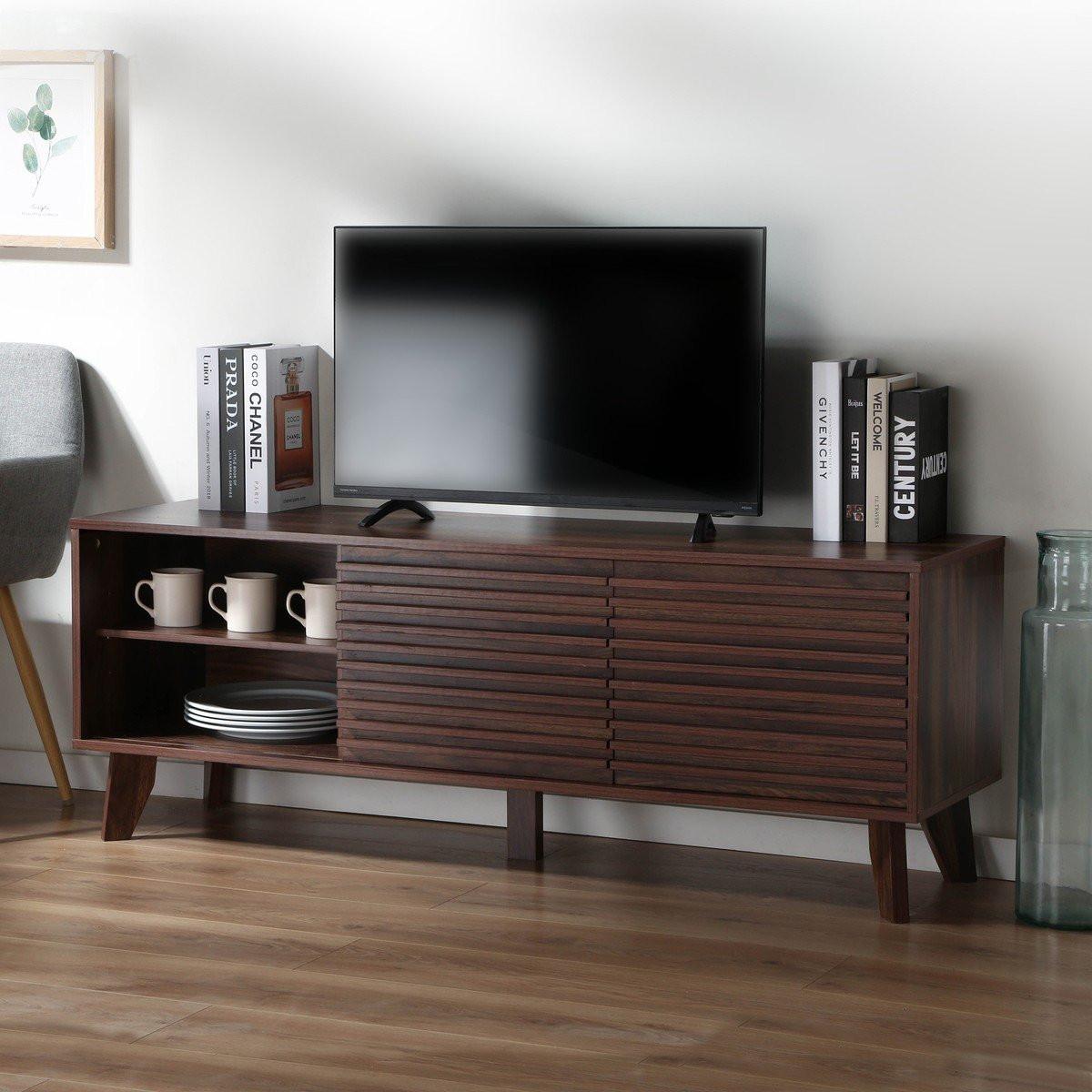 Calicosy TV-Möbel mit Fronten in laminiertem Holz-Effekt L140 cm - FRIBOURG  