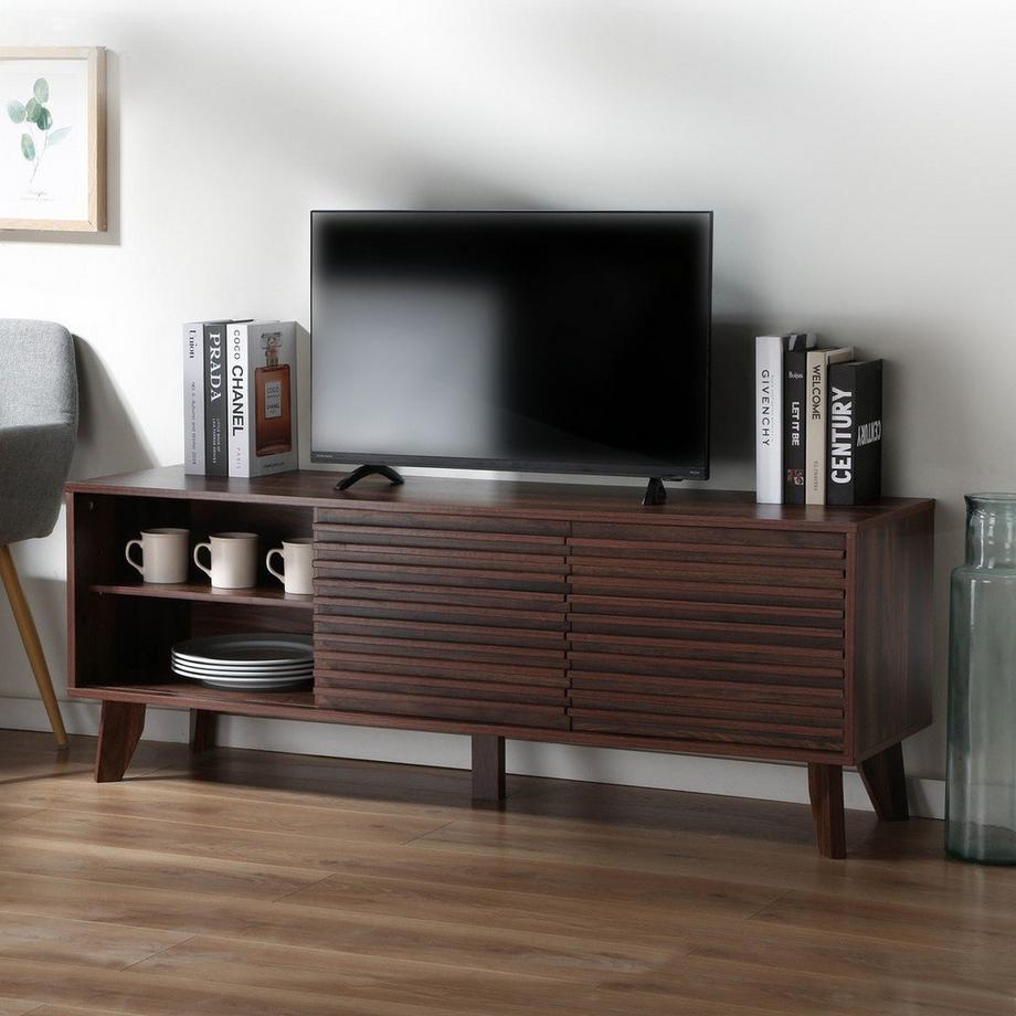 Calicosy TV-Möbel mit Fronten in laminiertem Holz-Effekt L140 cm - FRIBOURG  