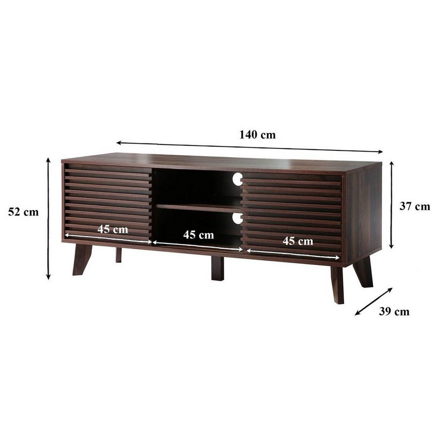 Calicosy TV-Möbel mit Fronten in laminiertem Holz-Effekt L140 cm - FRIBOURG  