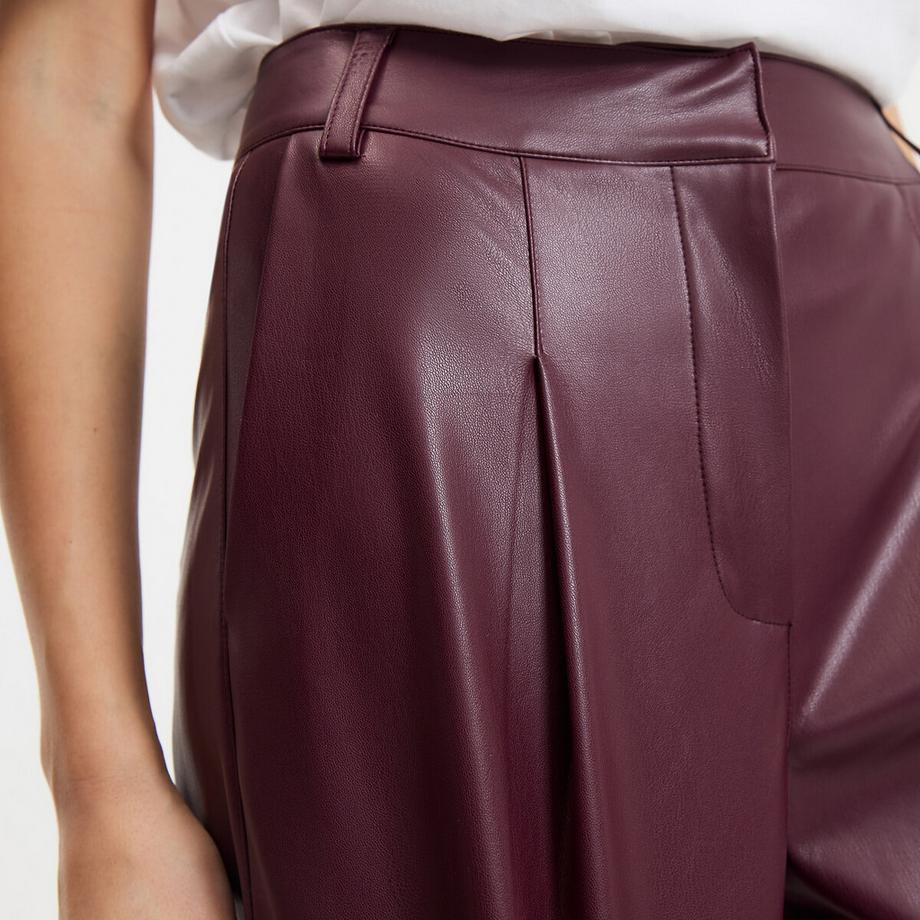 La Redoute Collections Pantalon large à pinces en simili  