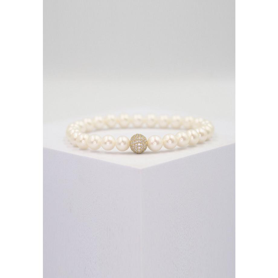 MUAU Schmuck  Armband 925 Süsswasserperle Zirkonia 