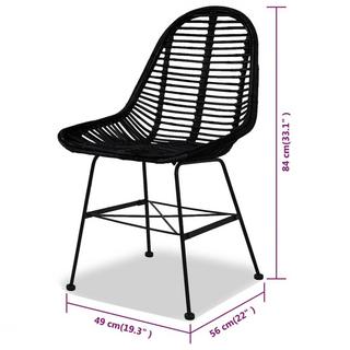 VidaXL Chaise de salle à manger rotin  