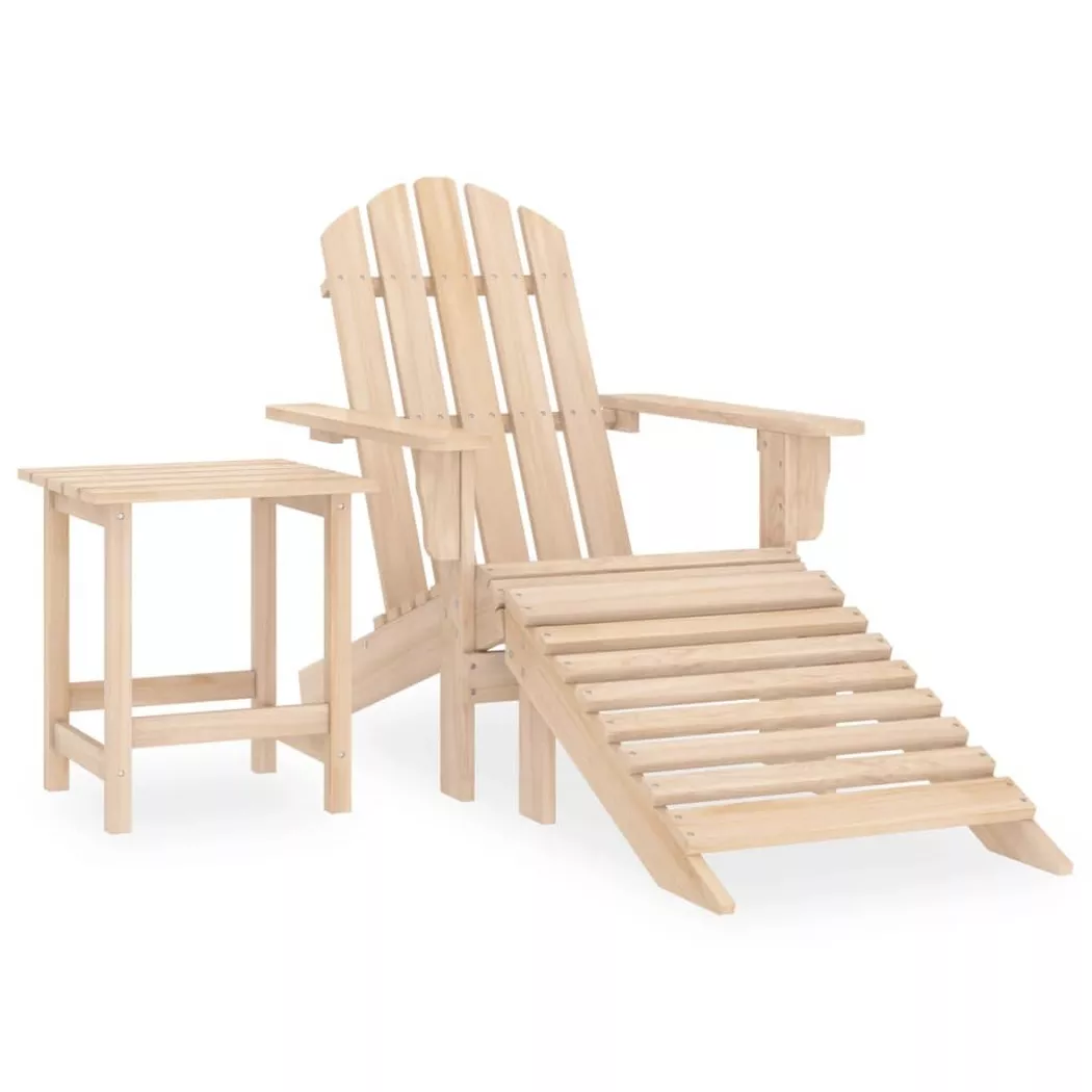 Chaise de jardin Adirondack avec repose pied et table Sapin