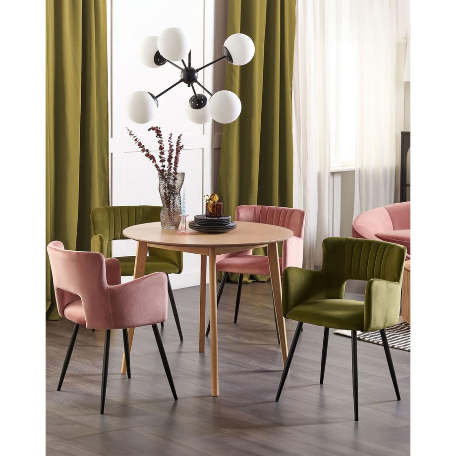 Beliani Esszimmerstuhl 2er Set aus Samtstoff  SANILAC  