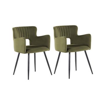 Set mit 2 Stühlen aus Samtstoff Modern SANILAC