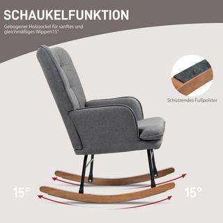HOMCOM Schaukelstuhl mit Hocker  