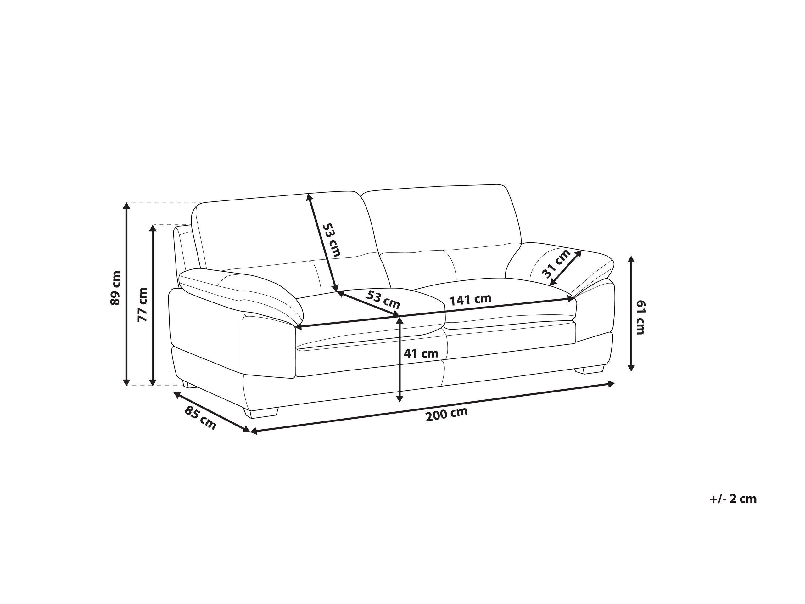 Beliani 3 Sitzer Sofa aus Echtleder Industriell HORTEN  