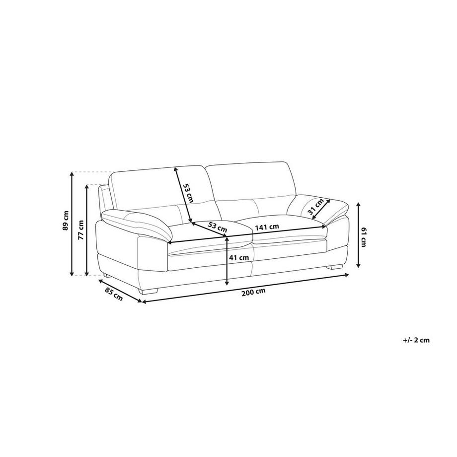 Beliani 3 Sitzer Sofa aus Echtleder Retro HORTEN  