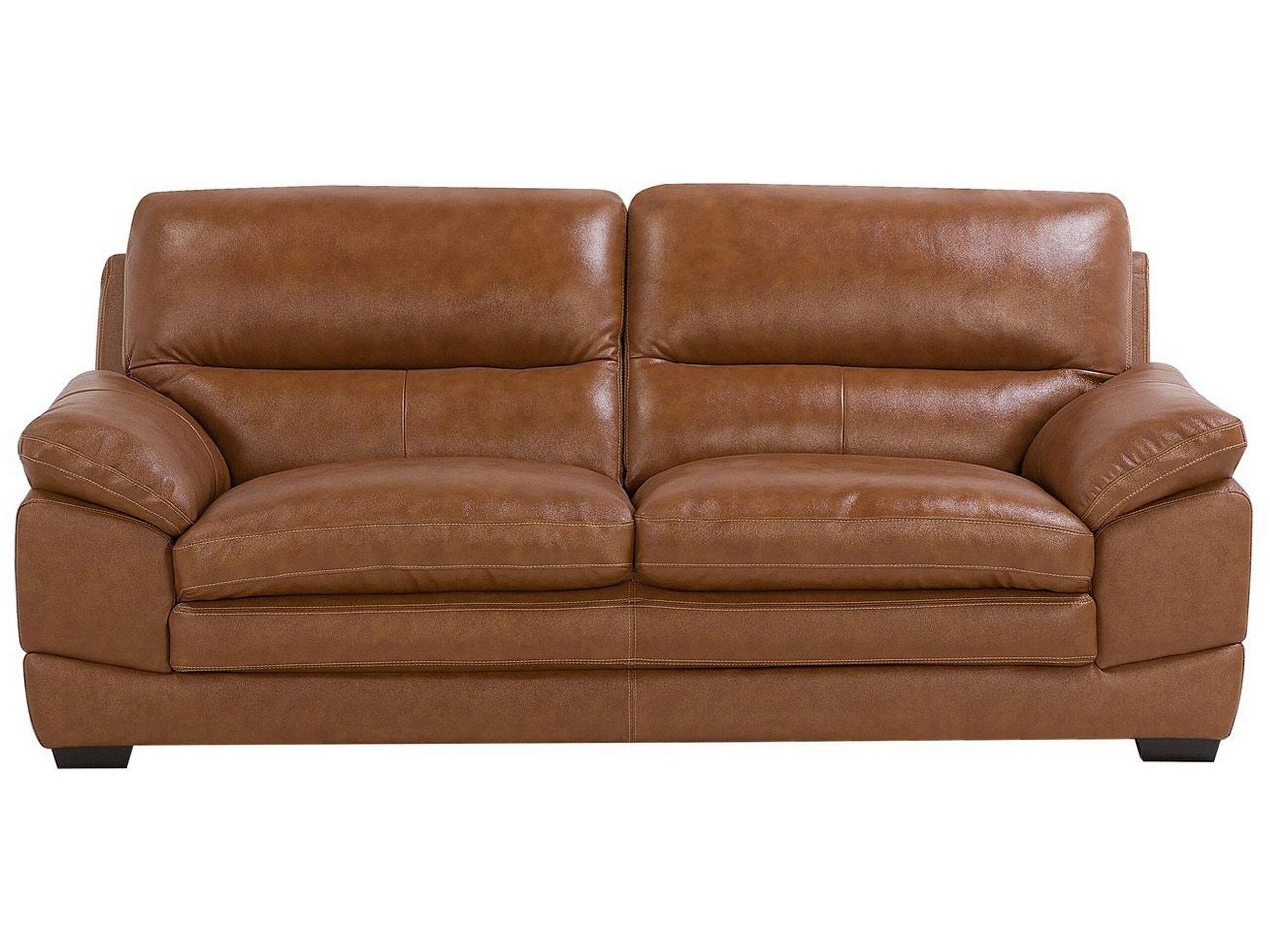 Beliani 3 Sitzer Sofa aus Echtleder Industriell HORTEN  