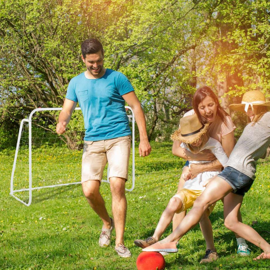 B2X  Porta da calcio bianca con struttura in acciaio 