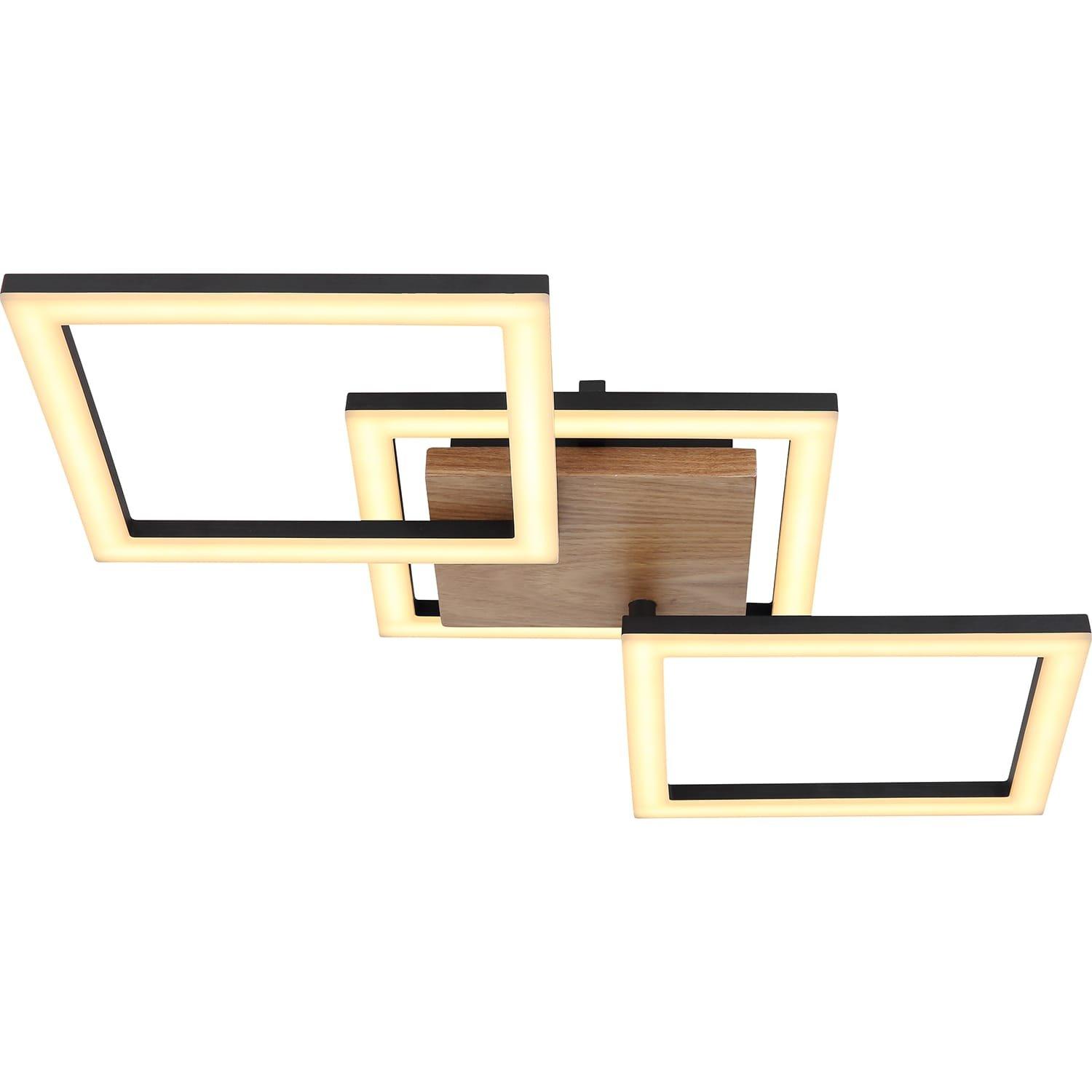 mutoni Plafonnier Kerry métal noir mat LED 66x31  