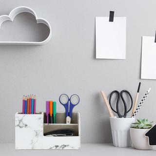 Northix Organizer da scrivania in effetto marmo  