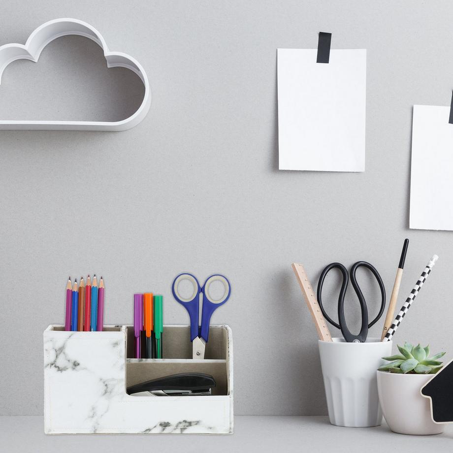 Northix Organizer da scrivania in effetto marmo  