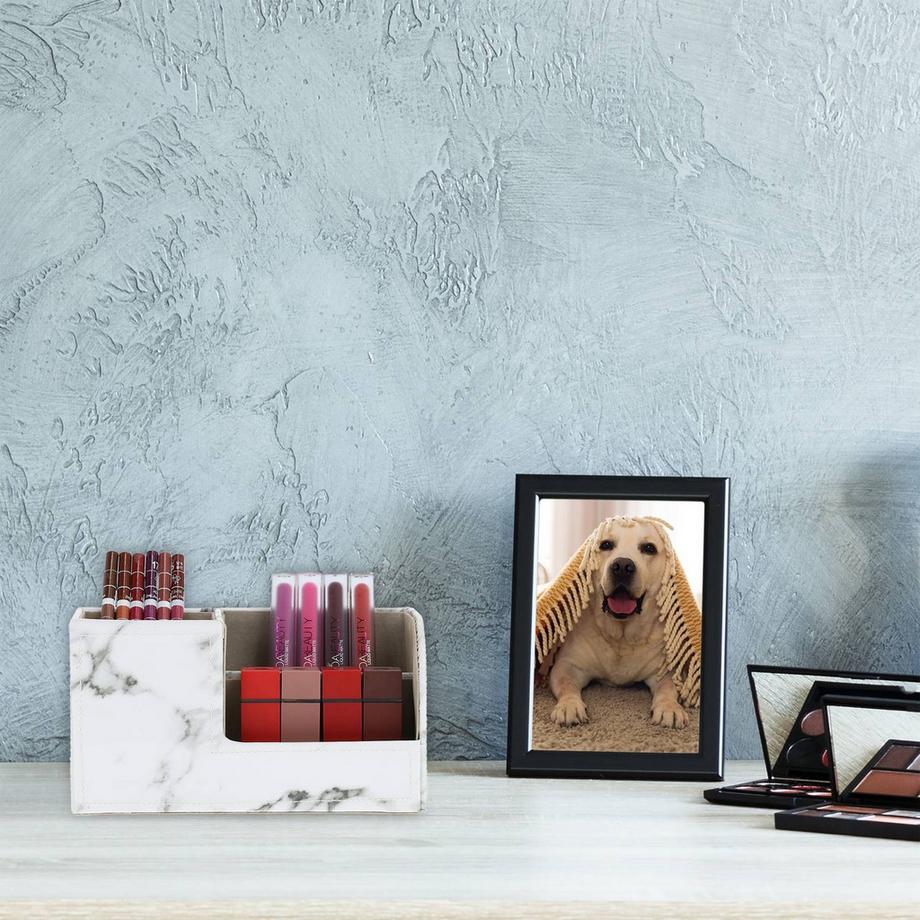 Northix Organizer da scrivania in effetto marmo  