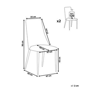 Beliani Esszimmerstuhl 2er Set aus Kunstleder Klassisch CLAYTON  