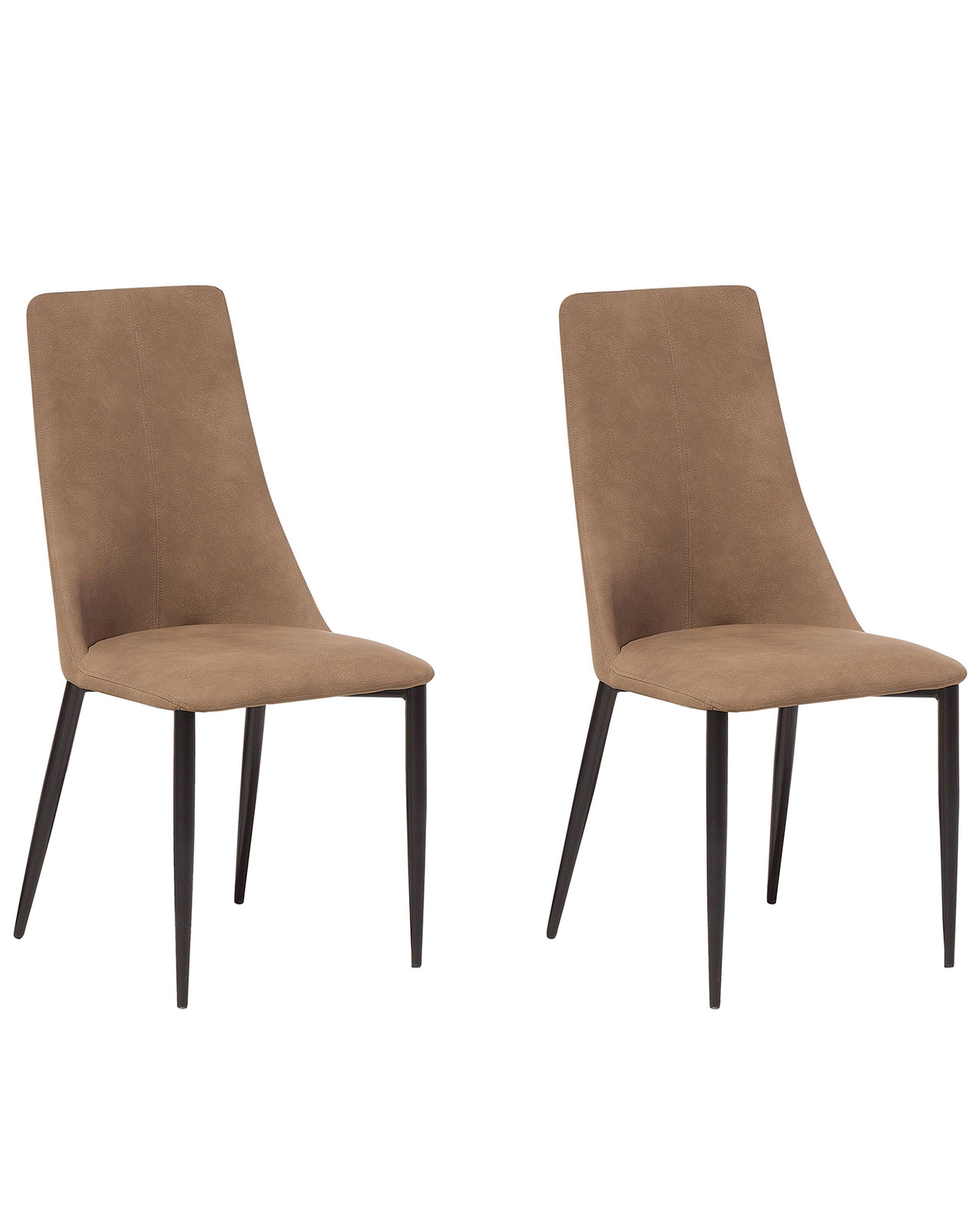 Beliani Lot de 2 chaises en Cuir PU Traditionnel CLAYTON  