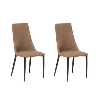 Beliani Lot de 2 chaises en Cuir PU Traditionnel CLAYTON  