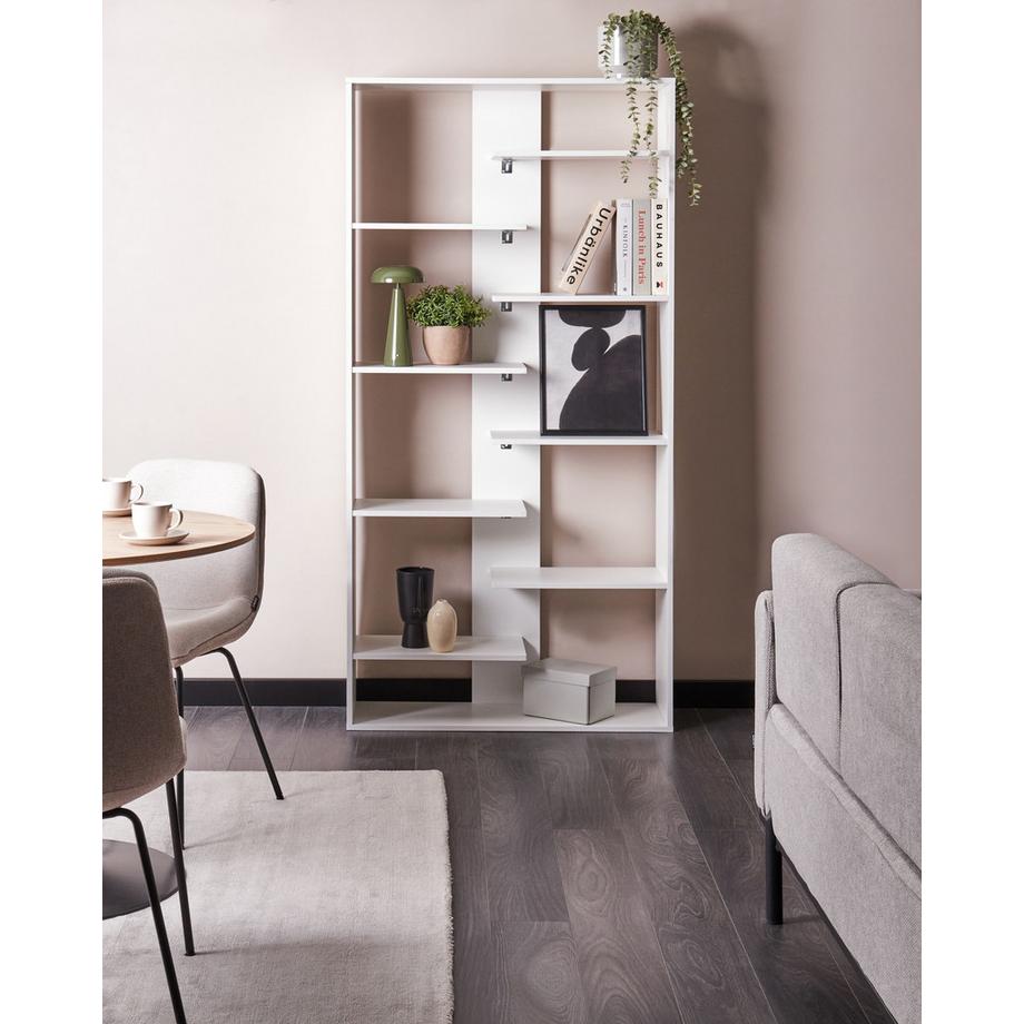 Beliani Bücherregal mit 8 Ebenen aus Faserplatte Skandinavisch FONTAS  