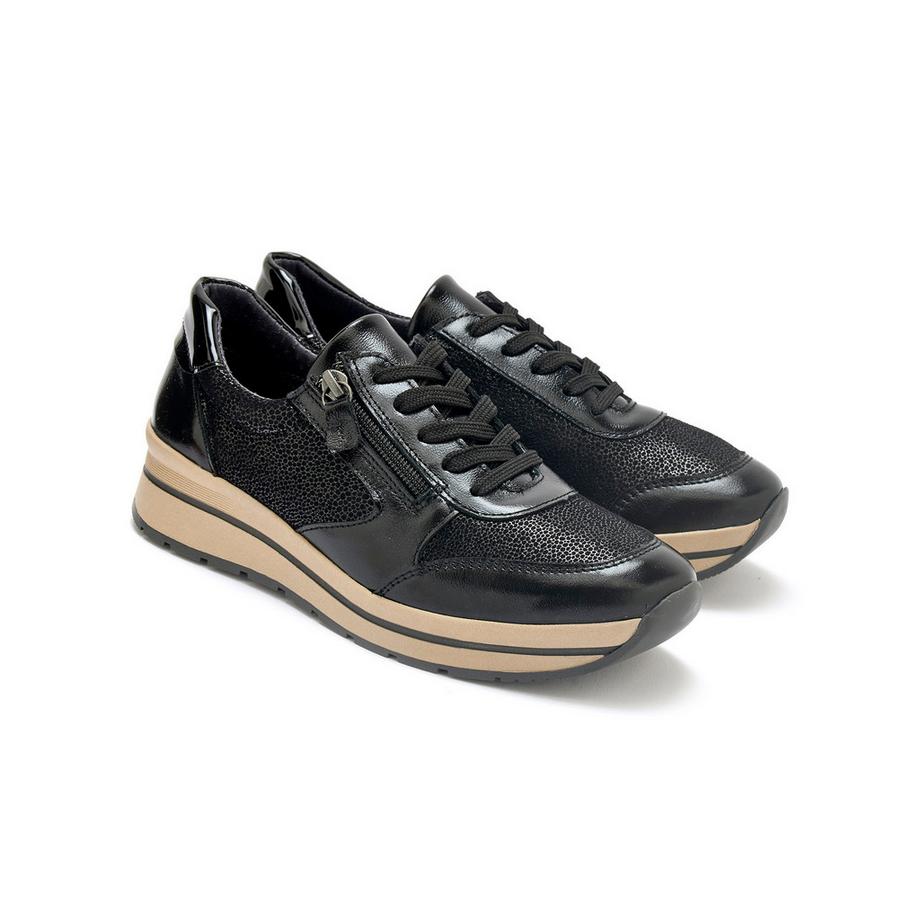 Pédiconfort  damen sneakers mit reißverschluss und schnürsenkeln 