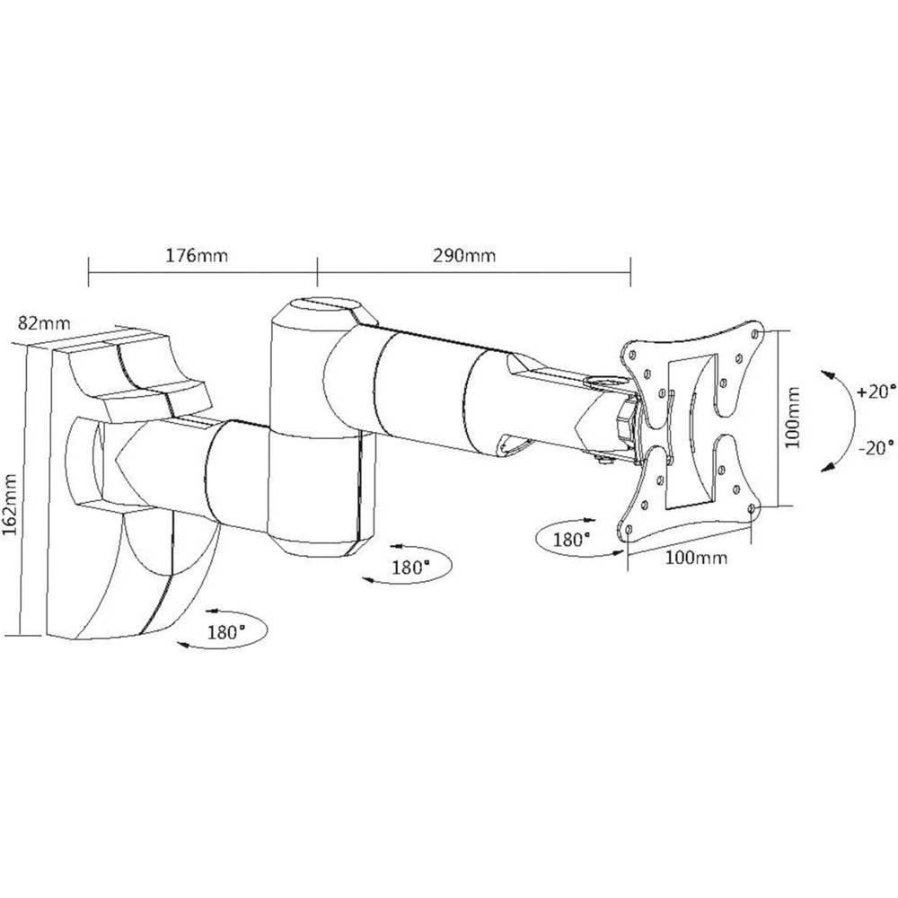 My Wall  Support mural TV H 9-5 SL 10 - 30 (25 - 76 cm, charge jusqu'à 30 kg max., inclinable + pivotant 