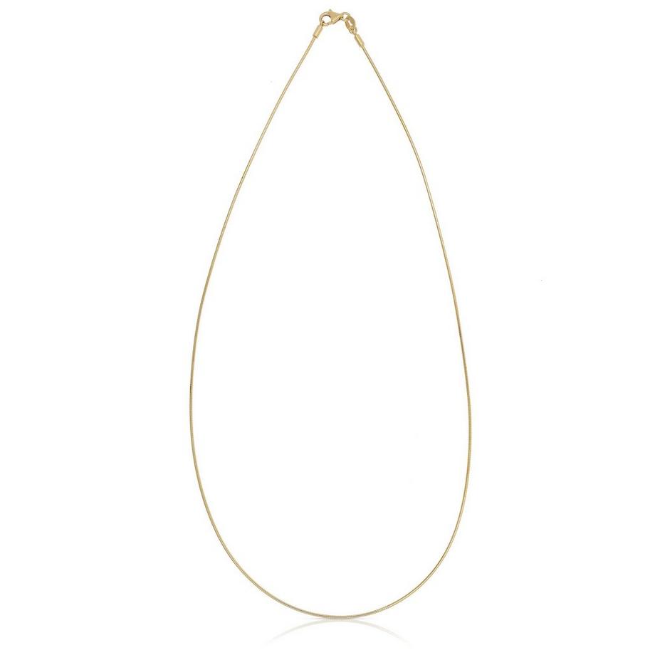 Collier omega en or jaune 750, 1mm, 45cm