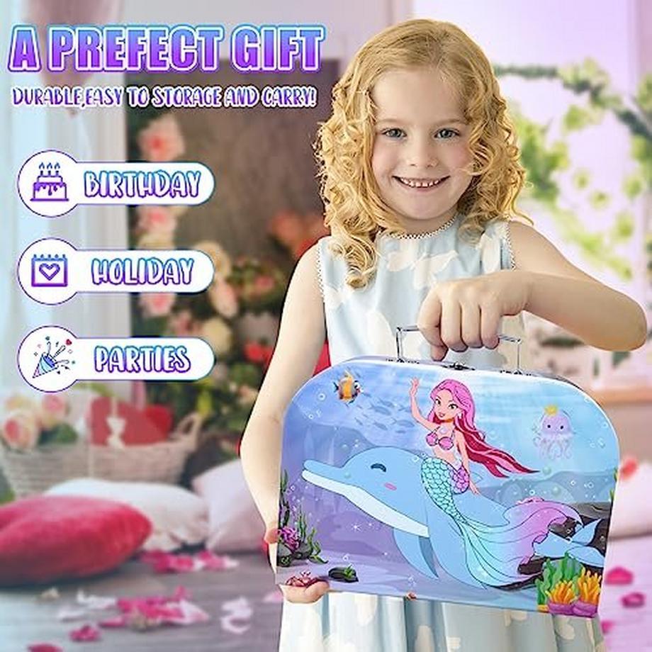 Activity-board  38-teiliges Teeset für Kinder, Spielzeugkoffer (Meerjungfrau) 