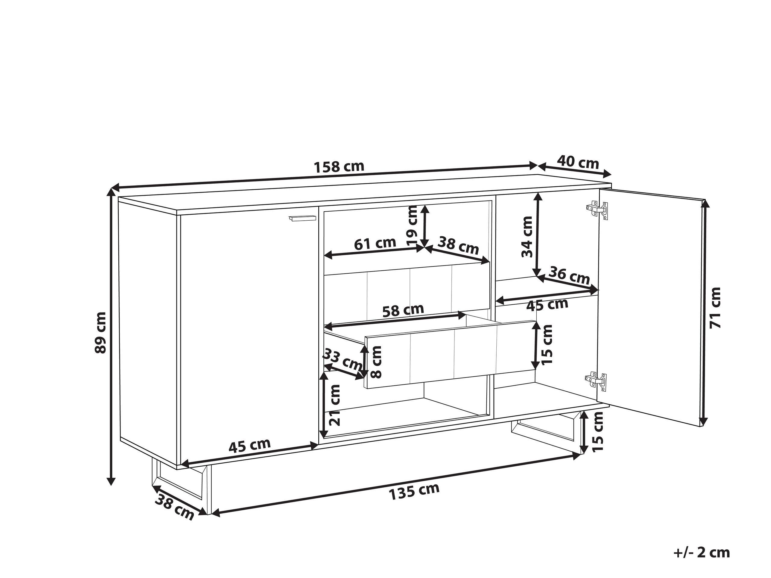 Beliani Sideboard aus Faserplatte Industriell BOISO  