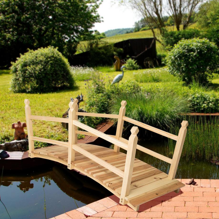 Tectake  Pont de jardin CANTARA en bois 