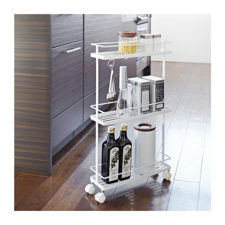 Calicosy Desserte à roulettes en acier blanche - L38 cm  