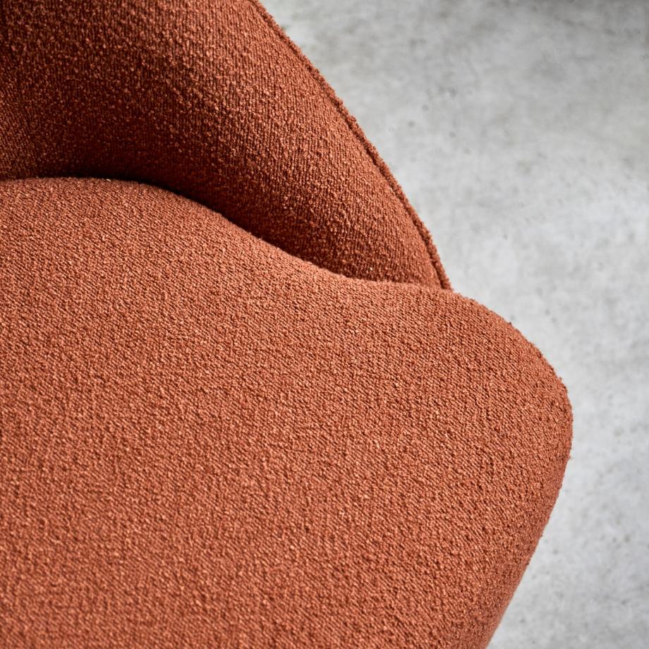 Tikamoon Divano in legno di acacia massello e tessuto terracotta, 2 posti Soren  