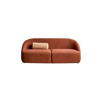 2-Sitzer-Sofa mit massivem Akazienholzgestell und terracottafarbenem Stoffbezug Soren