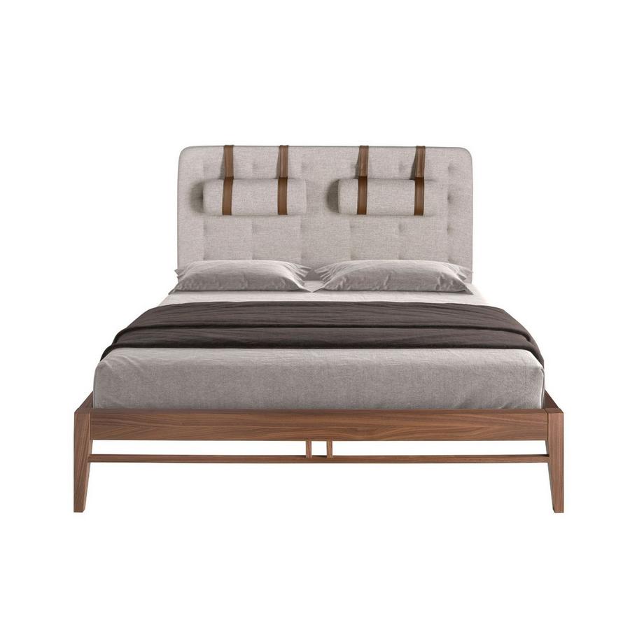 ANGEL CERDA Lit tufté en tissu gris  