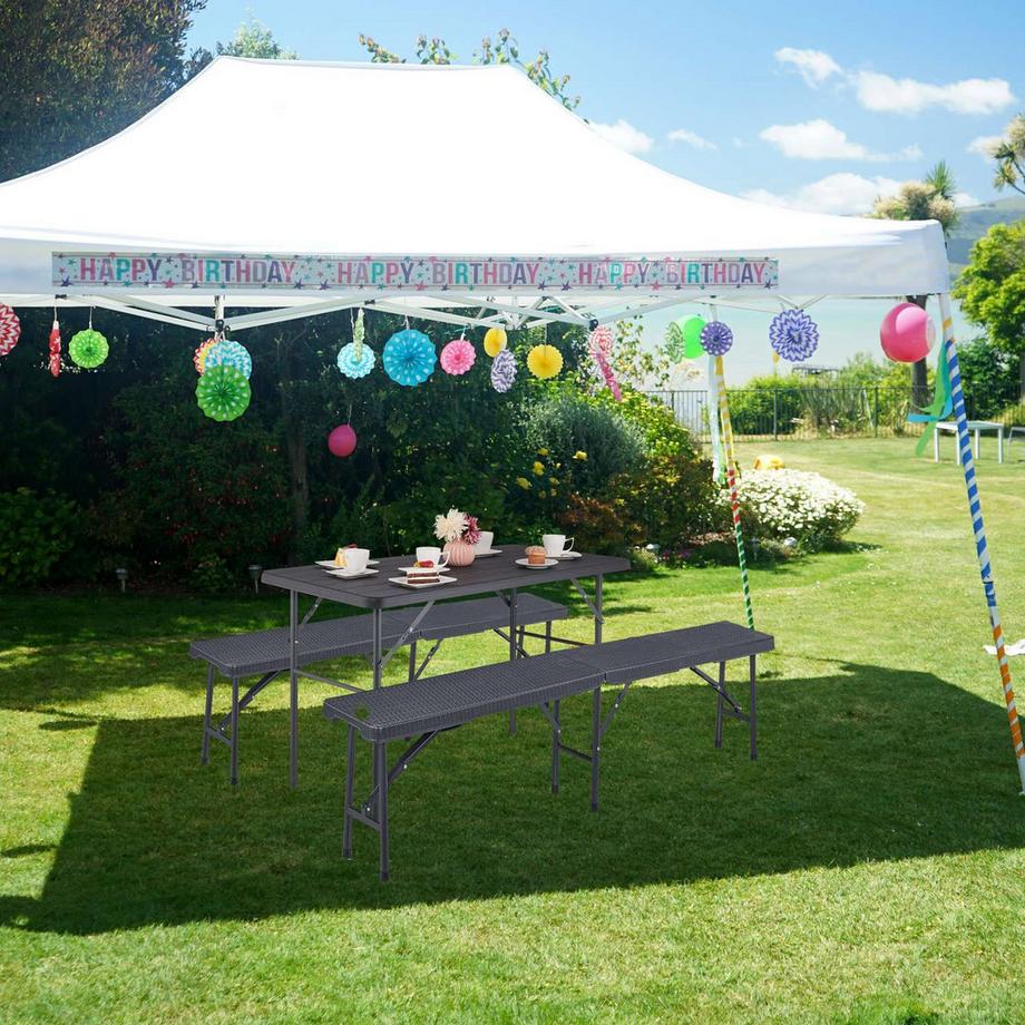 Northix Quadratischer Gartentisch in Holzoptik  