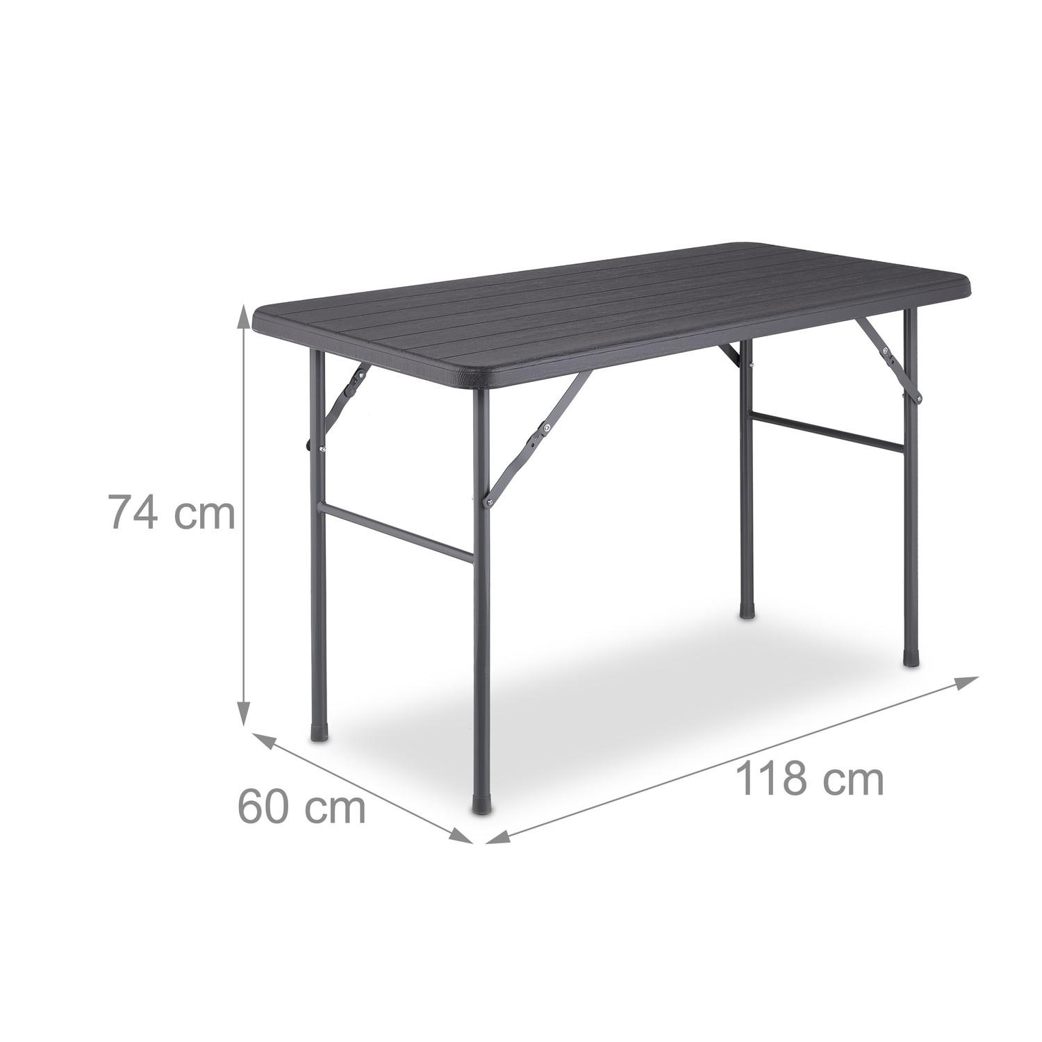 Northix Table de jardin carrée aspect bois  