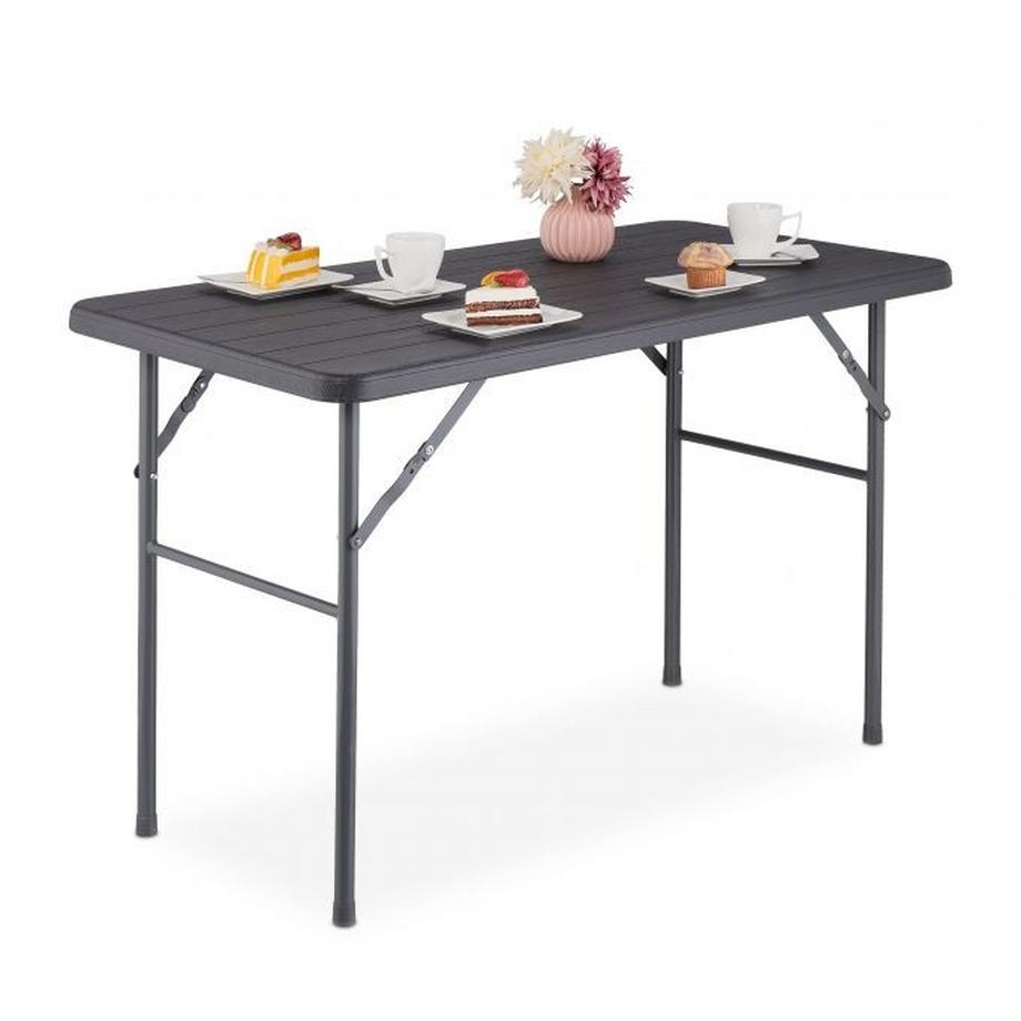 Quadratischer Gartentisch in Holzoptik