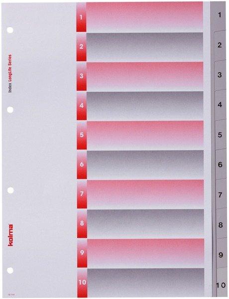 Kolma  KOLMA Register Longlife A4 19.114.03 grau, 10-teilig 