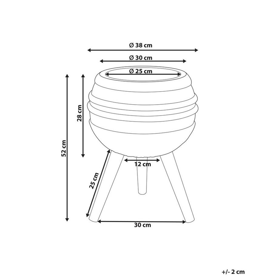 Beliani Vaso per piante rialzato en Fibra d'argilla Industriale ATHYRIUM  