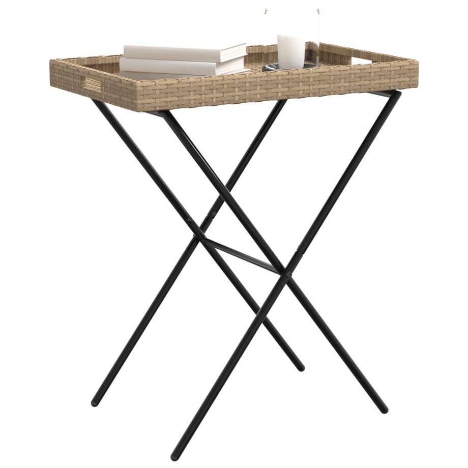 VidaXL Table à plateau pliante rotin synthétique  