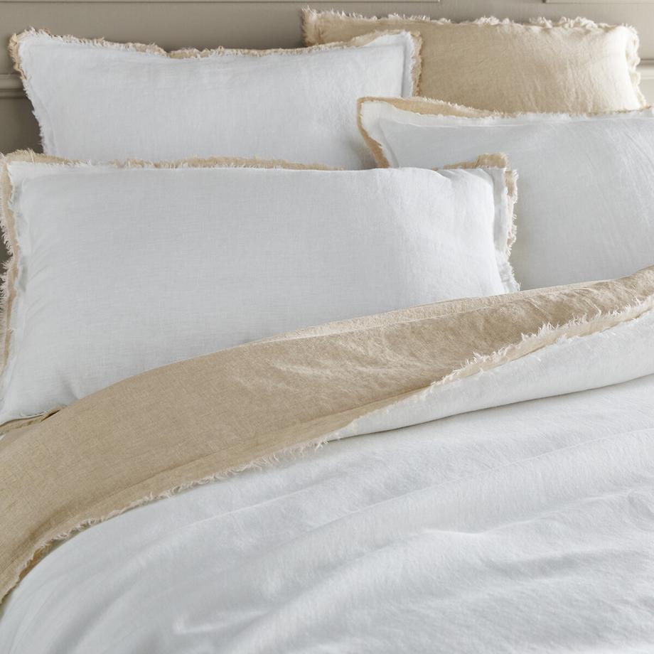 AM.PM Alhanasia Copripiumino lino lavato doppia frangia  