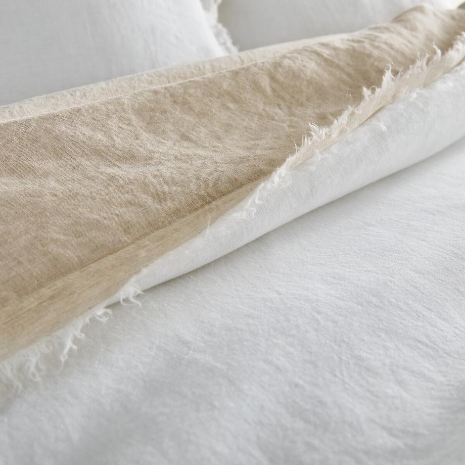 AM.PM Alhanasia Copripiumino lino lavato doppia frangia  