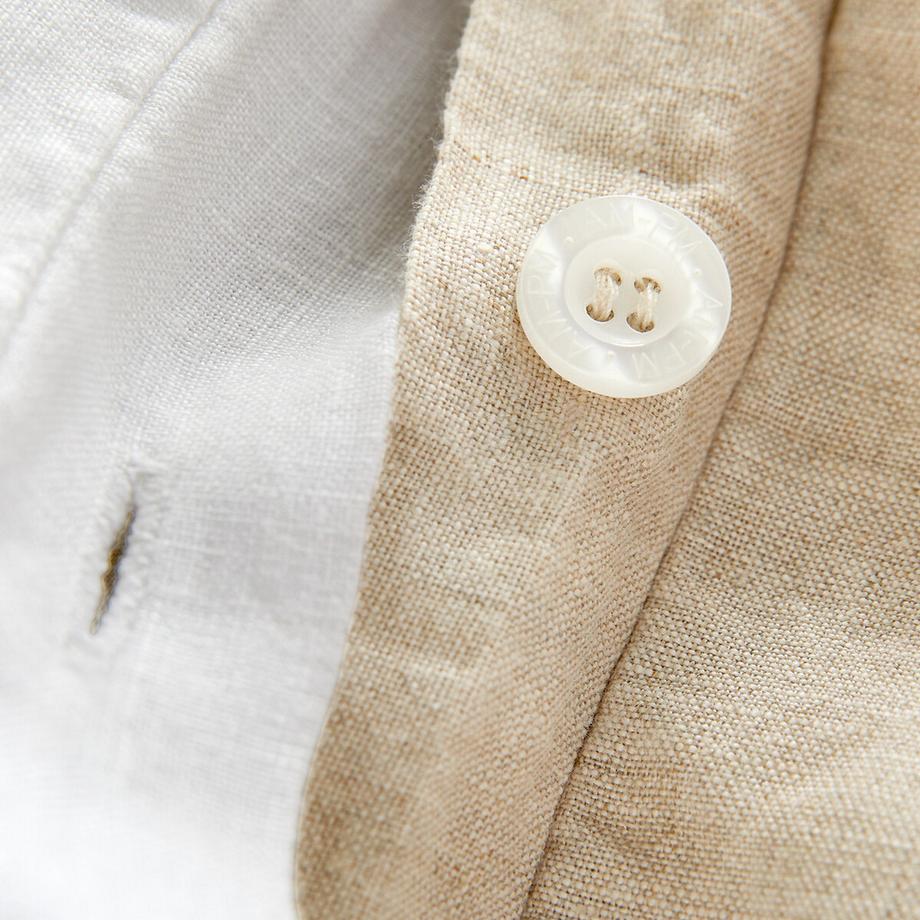 AM.PM Alhanasia Copripiumino lino lavato doppia frangia  